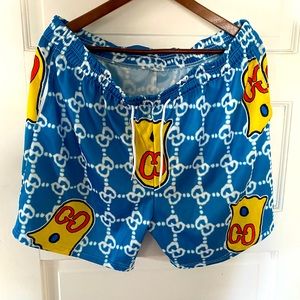 Men’s “gucci” ghost loungewear shorts, size XL